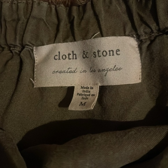 Cloth & Stone Olive green strapless jumpsuit - Picture 4 of 5